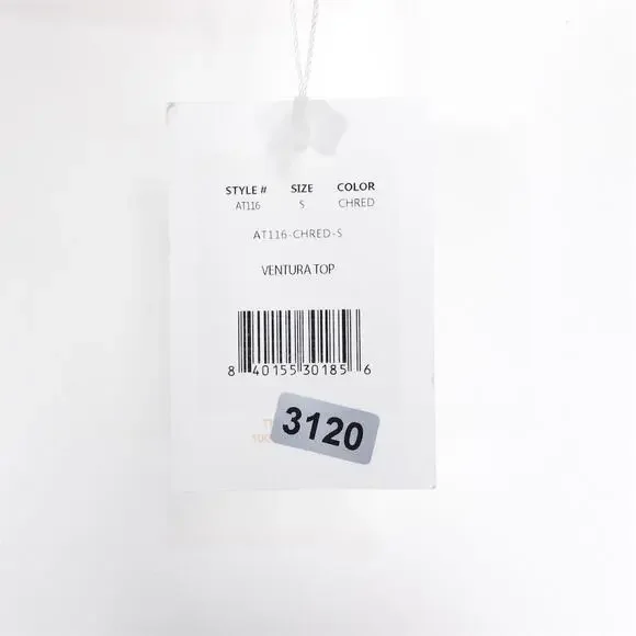 NWT Andie Swim Women's Ventura Bikini Top Cherry Red Size Small Padded Support - Picture 8 of 10